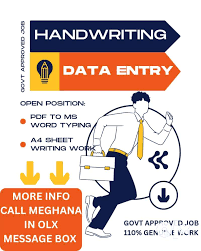PART TIME JOB AND DATA ENTRY JOB (WORK FROM HOME) HANDWRITING JOB FREE